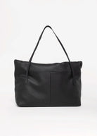 swatch_Black sook sustainable class leather foldover tote