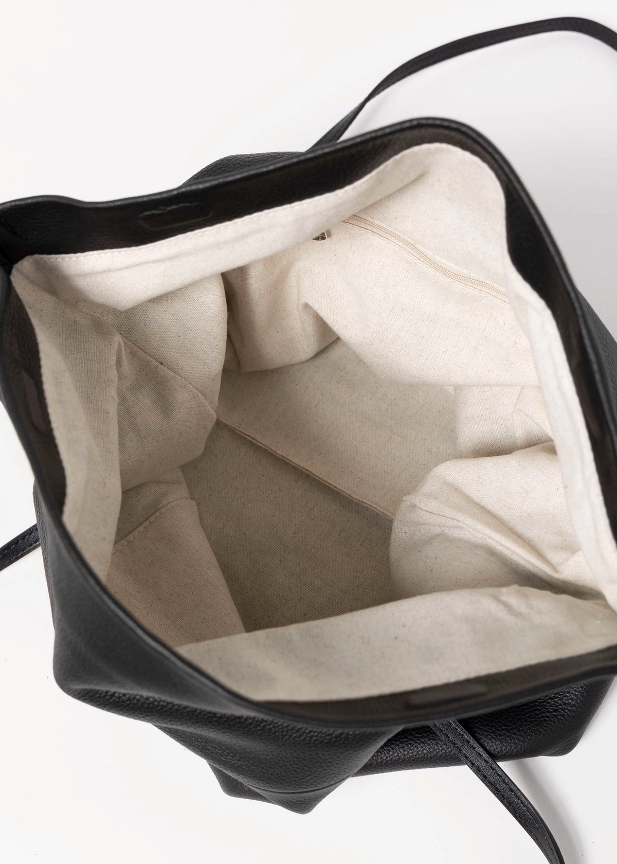 swatch_Black sook sustainable class leather foldover tote