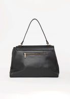 swatch_Black pola italian leather top handle shoulder bag