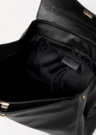 swatch_Black pola italian leather top handle shoulder bag