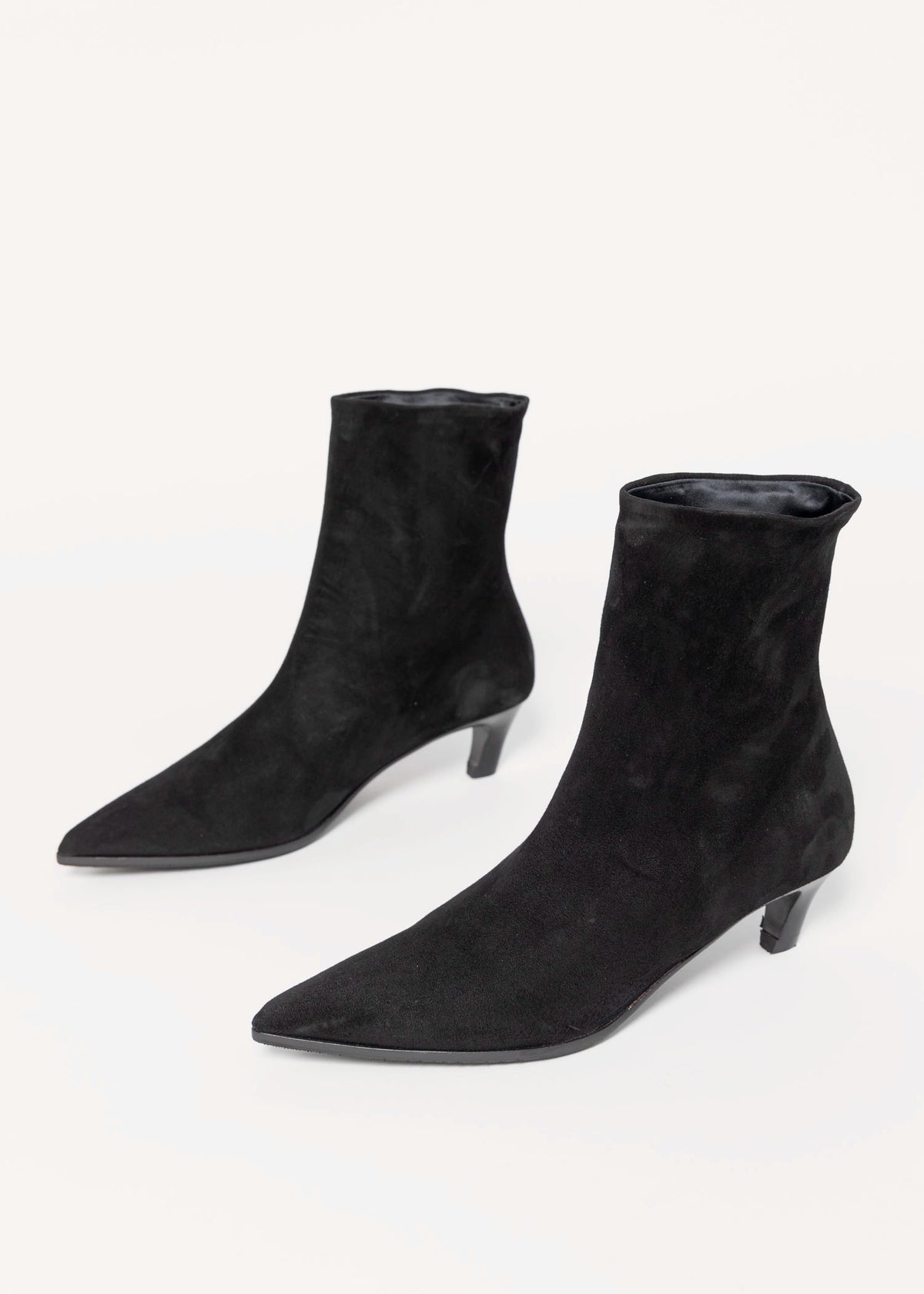 swatch_Black Suede l'idea italian suede pointed toe sock boot