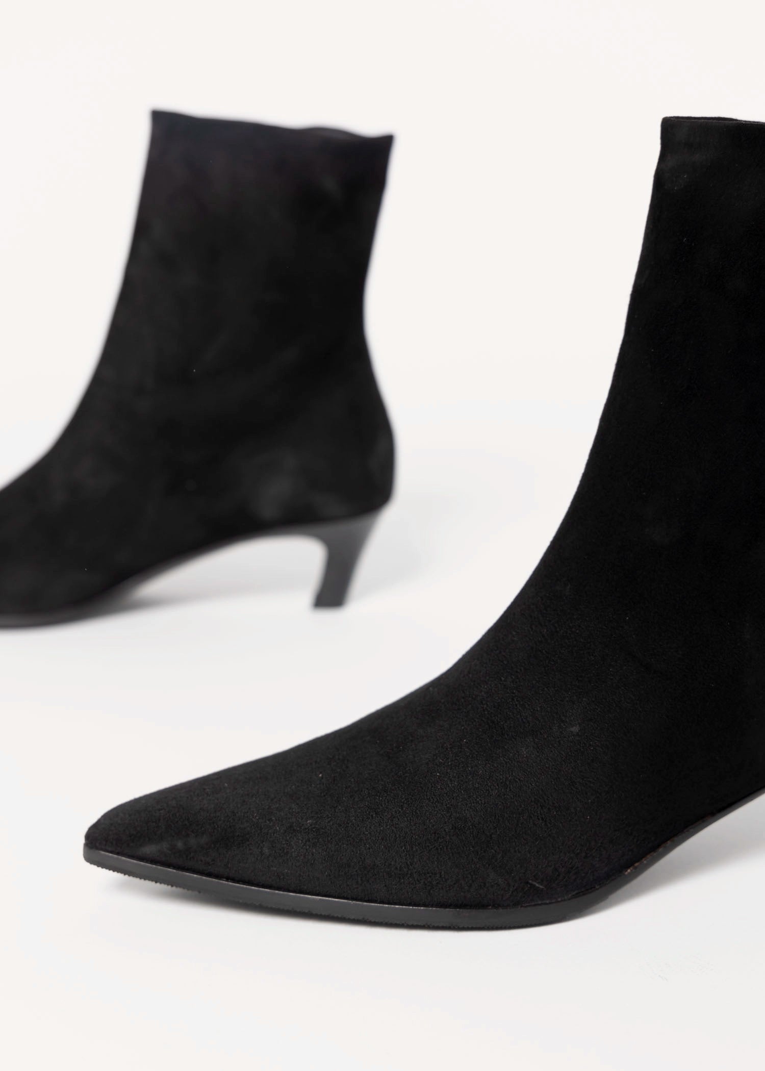 swatch_Black Suede l'idea italian suede pointed toe sock boot
