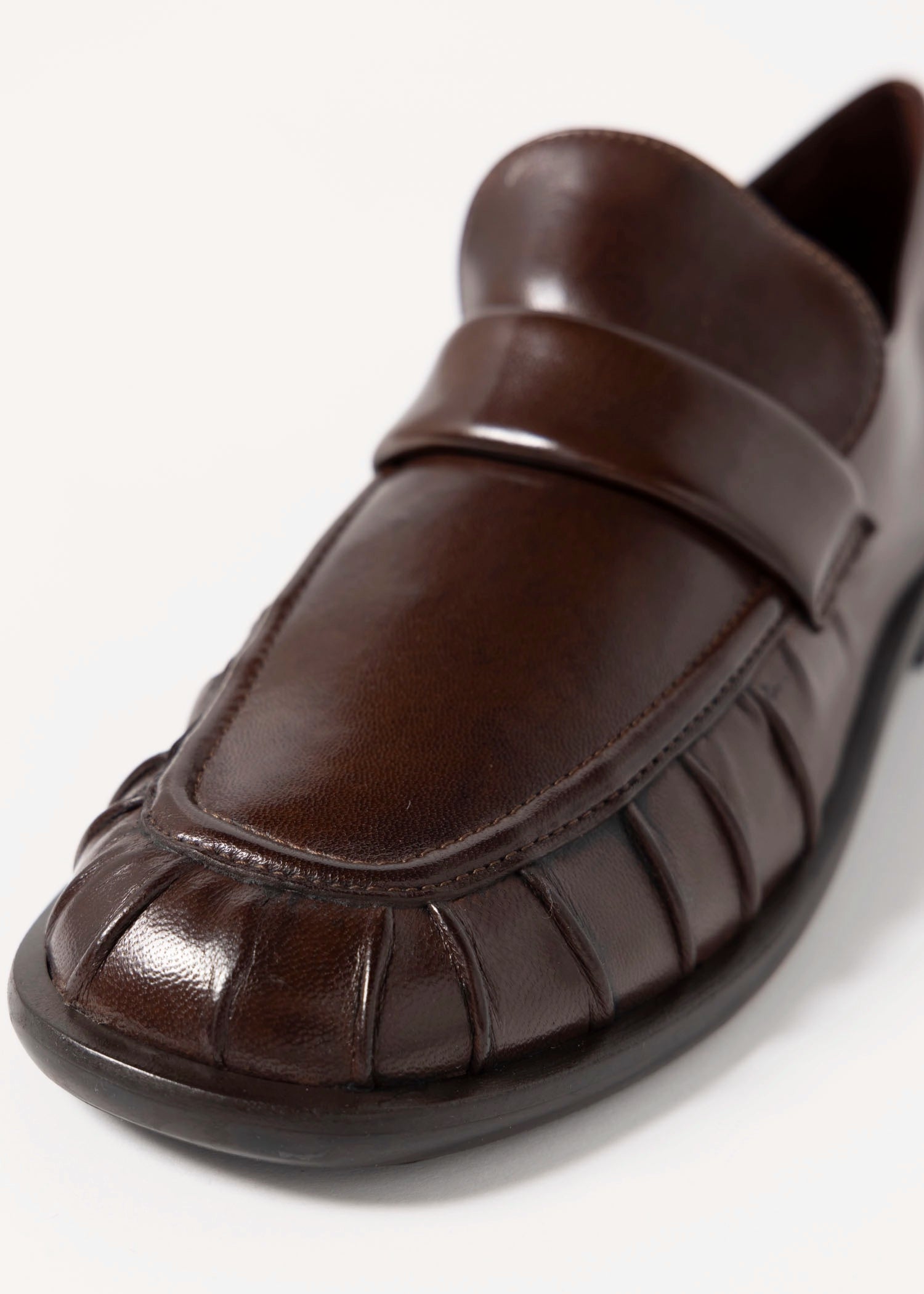 swatch_Oak Leather l'idea italian leather ruched loafer