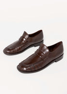 swatch_Oak Leather l'idea italian leather ruched loafer