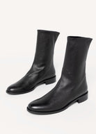 swatch_Black Leather l'idea italian leather sock boot