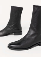 swatch_Black Leather l'idea italian leather sock boot