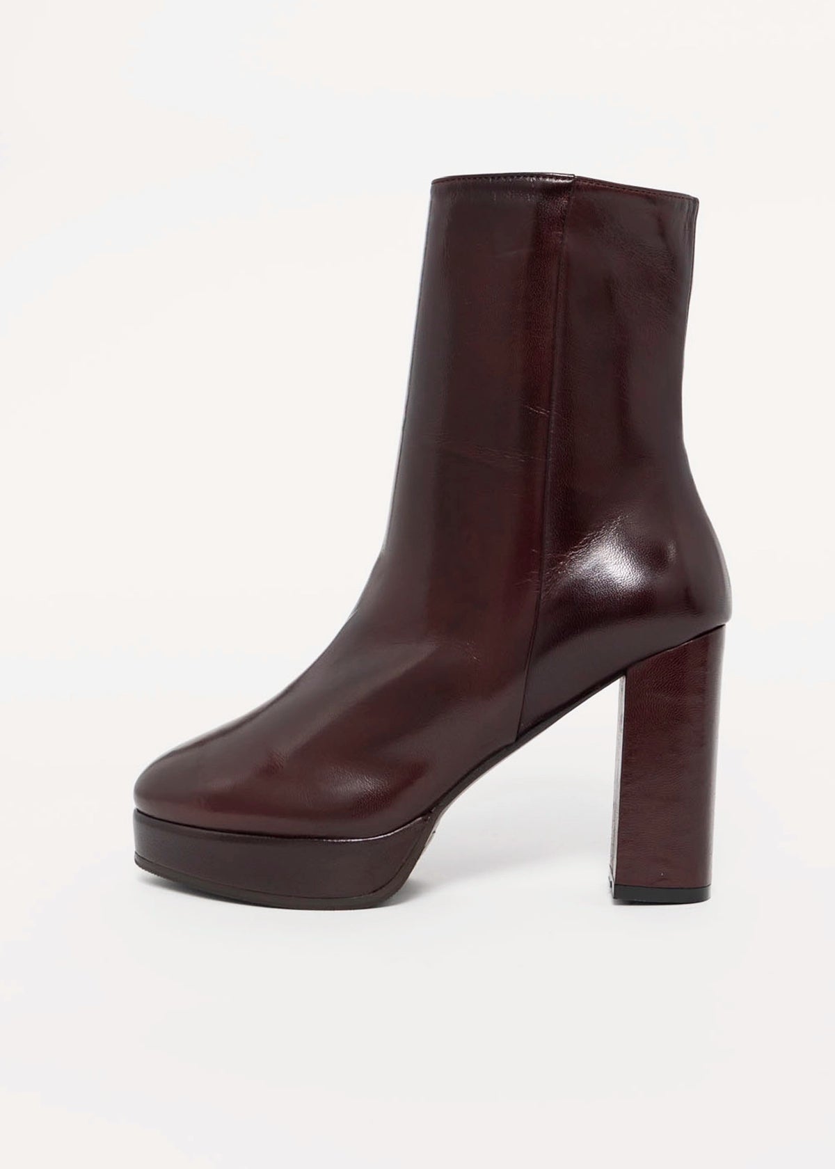 swatch_Rust Leather l'idea italian leather platform heeled boot