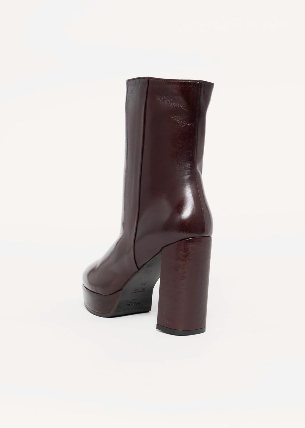 swatch_Rust Leather l'idea italian leather platform heeled boot