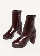 swatch_Rust Leather l'idea italian leather platform heeled boot