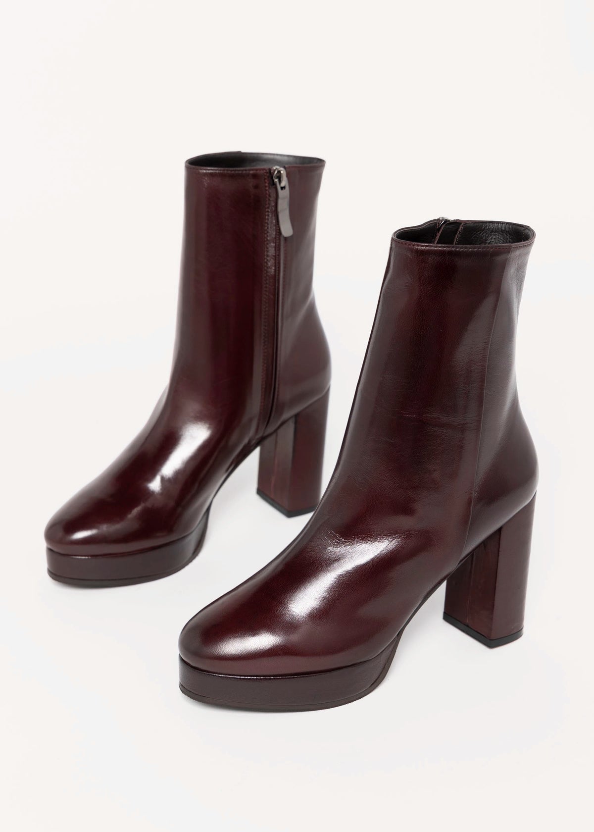 swatch_Rust Leather l'idea italian leather platform heeled boot