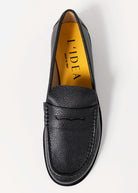 swatch_Black Leather l'idea italian leather penny loafer