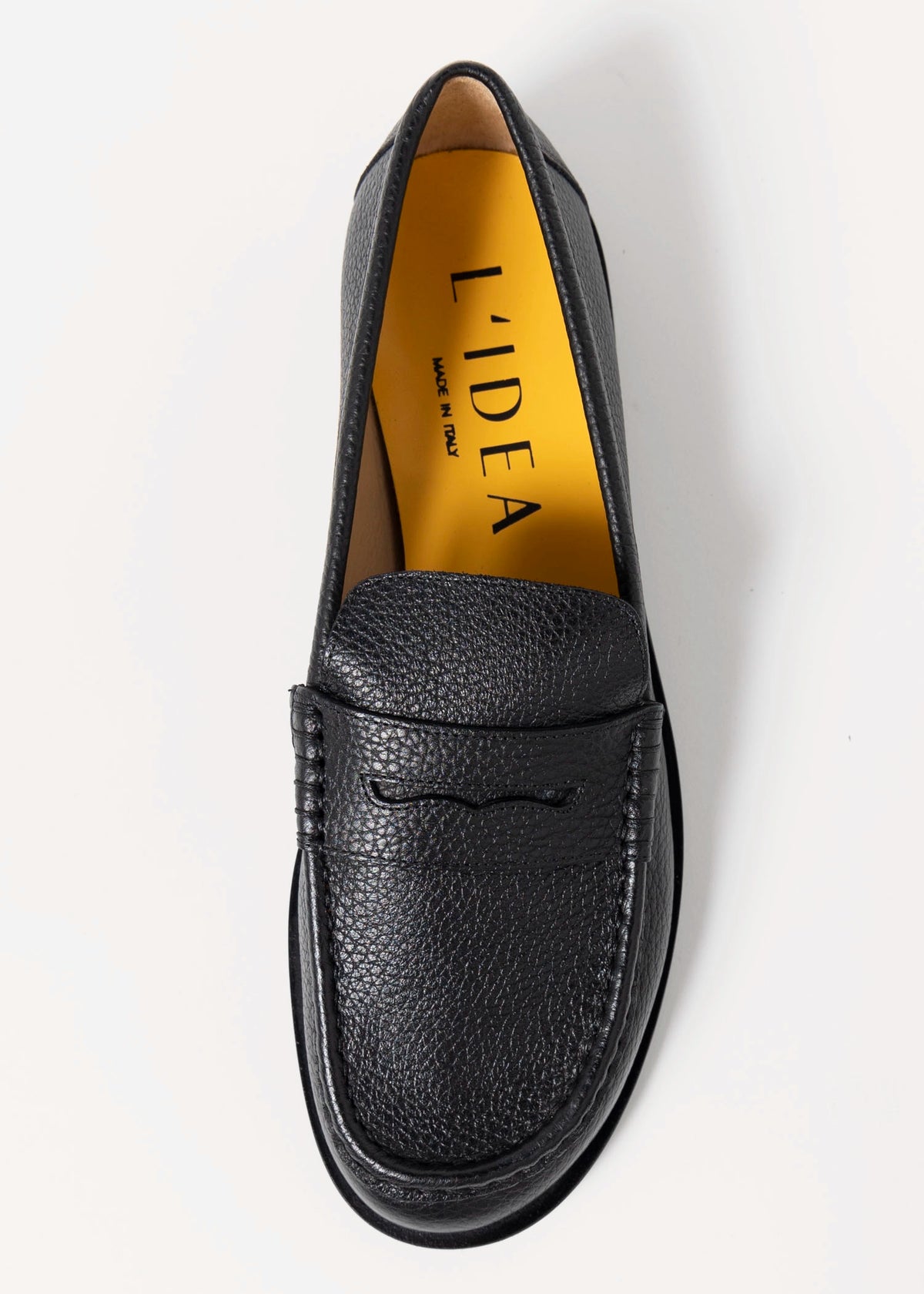 swatch_Black Leather l'idea italian leather penny loafer