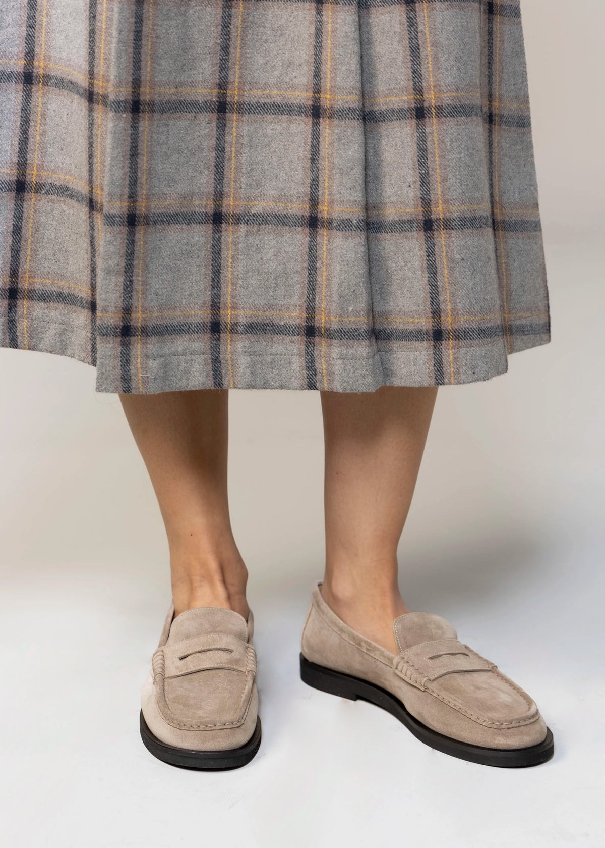swatch_Taupe Suede l'idea italian leather penny loafer