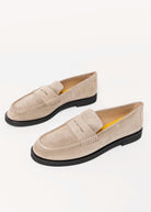 swatch_Taupe Suede l'idea italian leather penny loafer