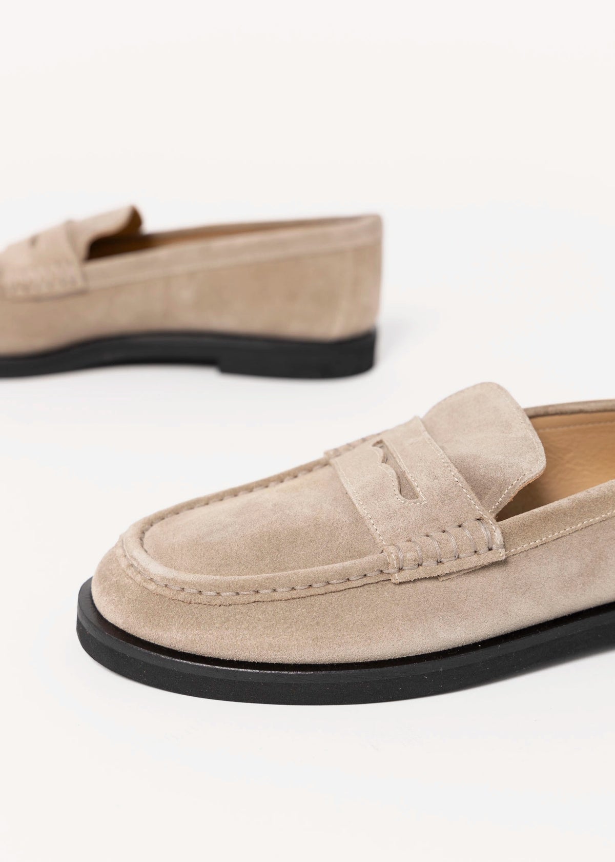 swatch_Taupe Suede l'idea italian leather penny loafer