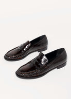swatch_Brick Patent l'idea italian patent leather ruched loafer