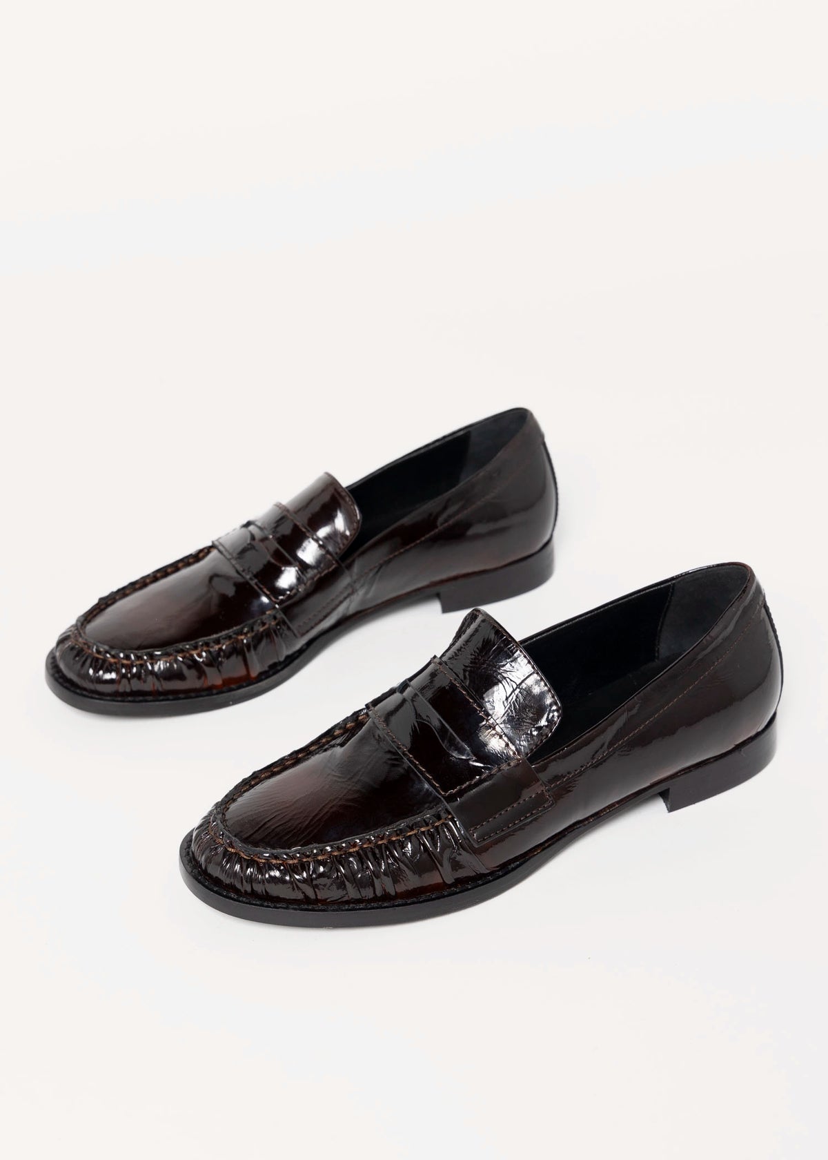 swatch_Brick Patent l'idea italian patent leather ruched loafer