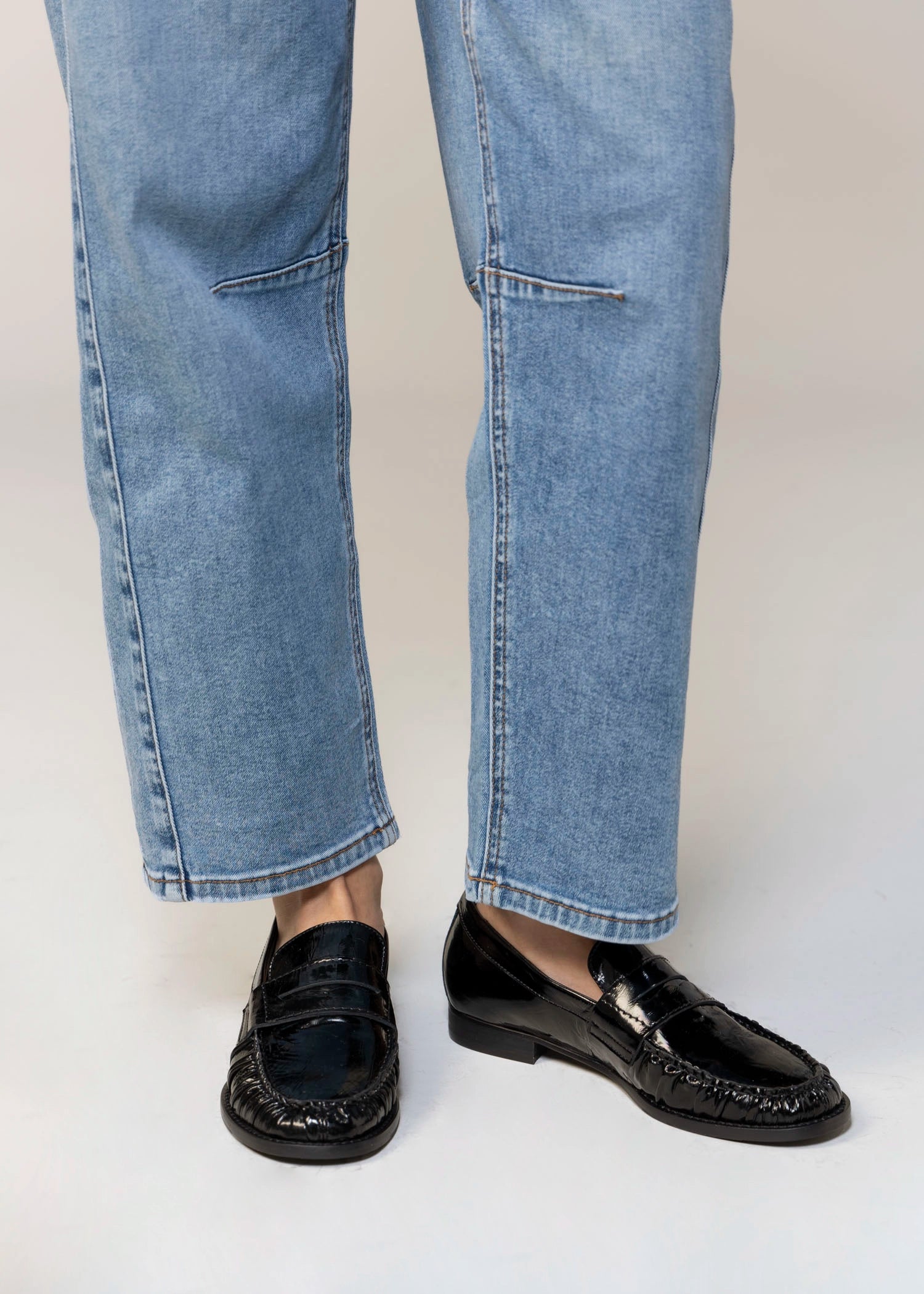 swatch_Black Patent l'idea italian patent leather ruched loafer