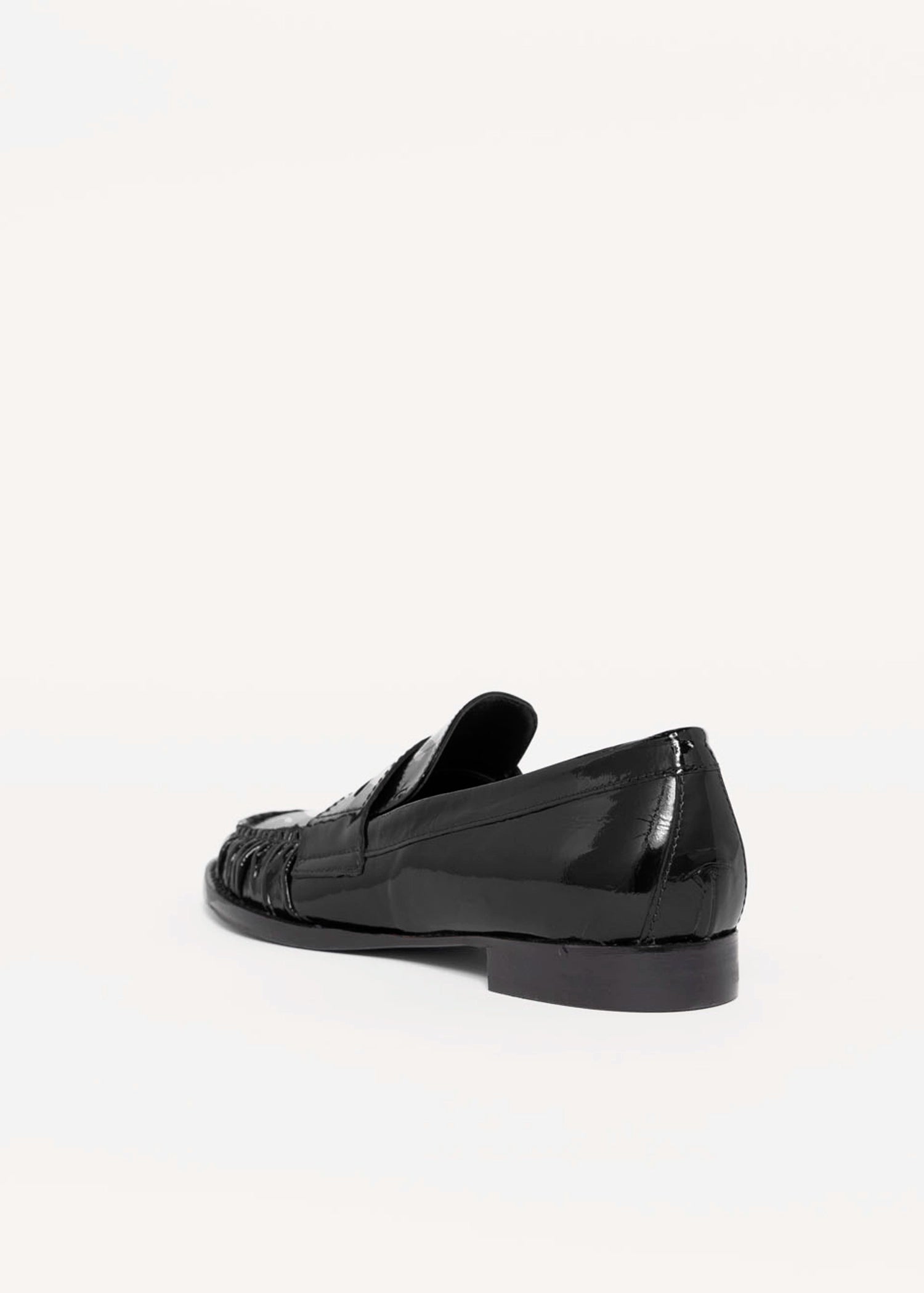 swatch_Black Patent l'idea italian patent leather ruched loafer