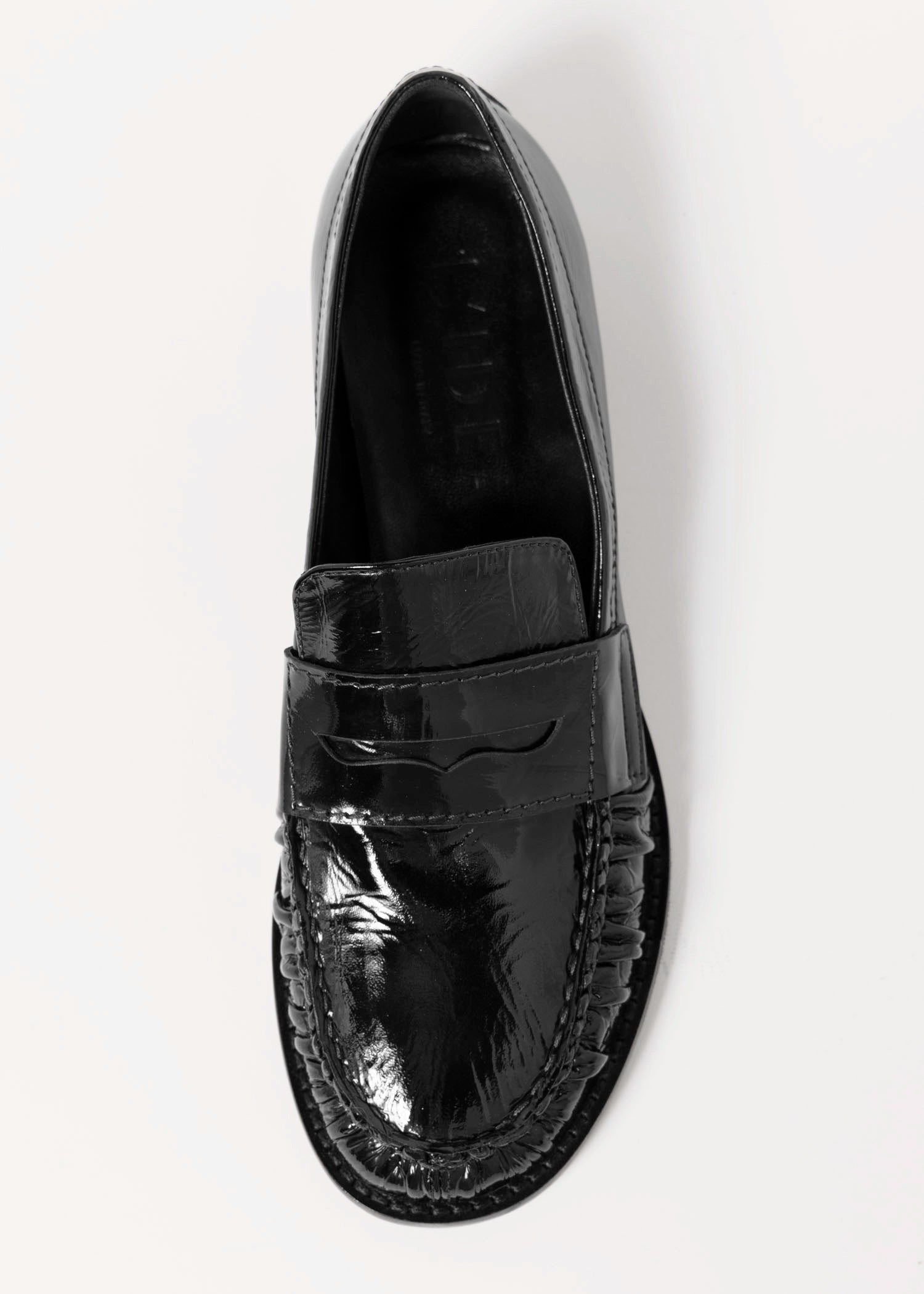 swatch_Black Patent l'idea italian patent leather ruched loafer
