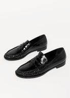 swatch_Black Patent l'idea italian patent leather ruched loafer