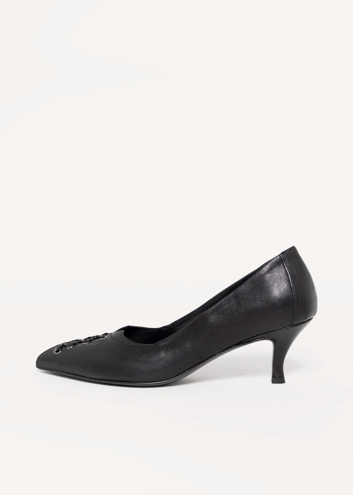 swatch_Black Leather l'idea italian leather corset pump