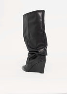 swatch_Black Leather l'idea Tess slouchy tall wedge boot