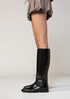 swatch_Black Leather l'idea italian leather riding boot