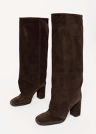 swatch_Chocolate Suede l'idea delia italian suede foldover tall boot