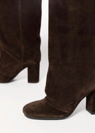 swatch_Chocolate Suede l'idea delia italian suede foldover tall boot