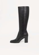 swatch_Black Leather mara bini italian leather knee hight heeled boot