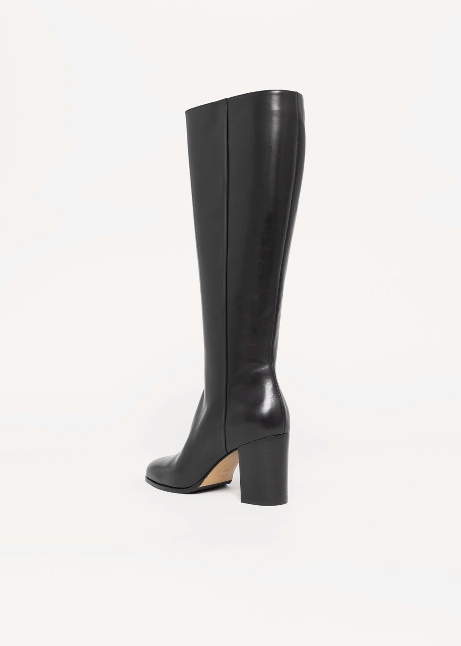 swatch_Black Leather mara bini italian leather knee hight heeled boot