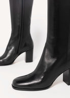 swatch_Black Leather mara bini italian leather knee hight heeled boot