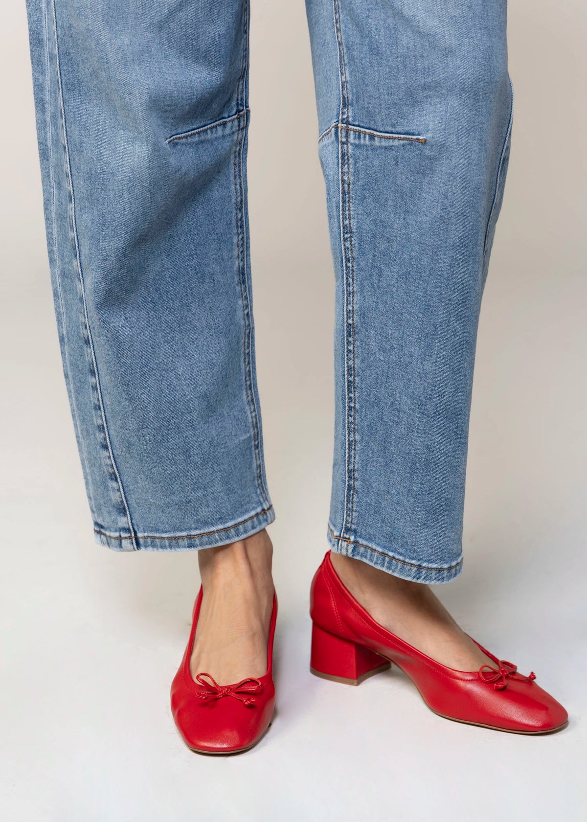 swatch_Red Leather steve madden coretta ballet pump