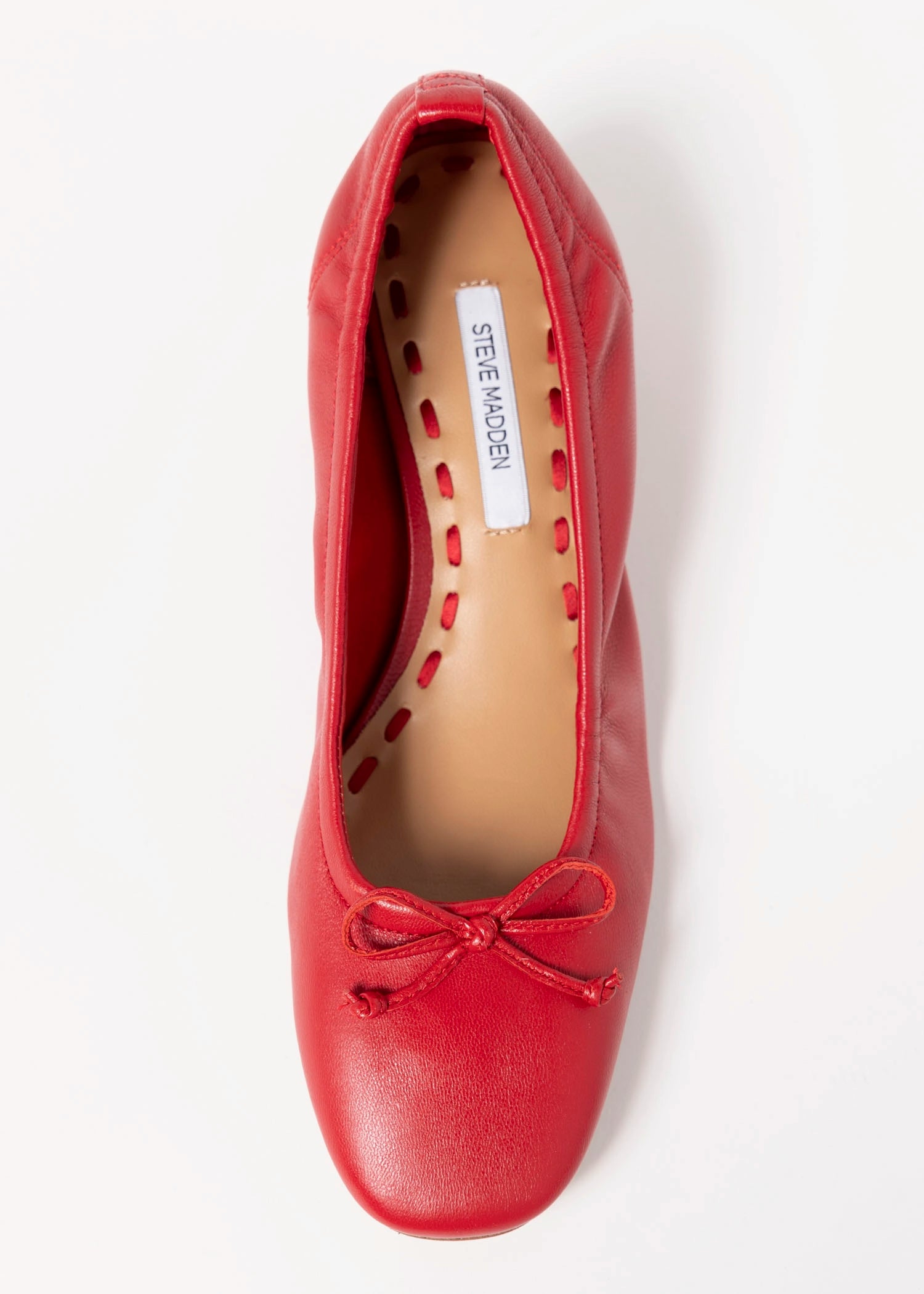 swatch_Red Leather steve madden coretta ballet pump