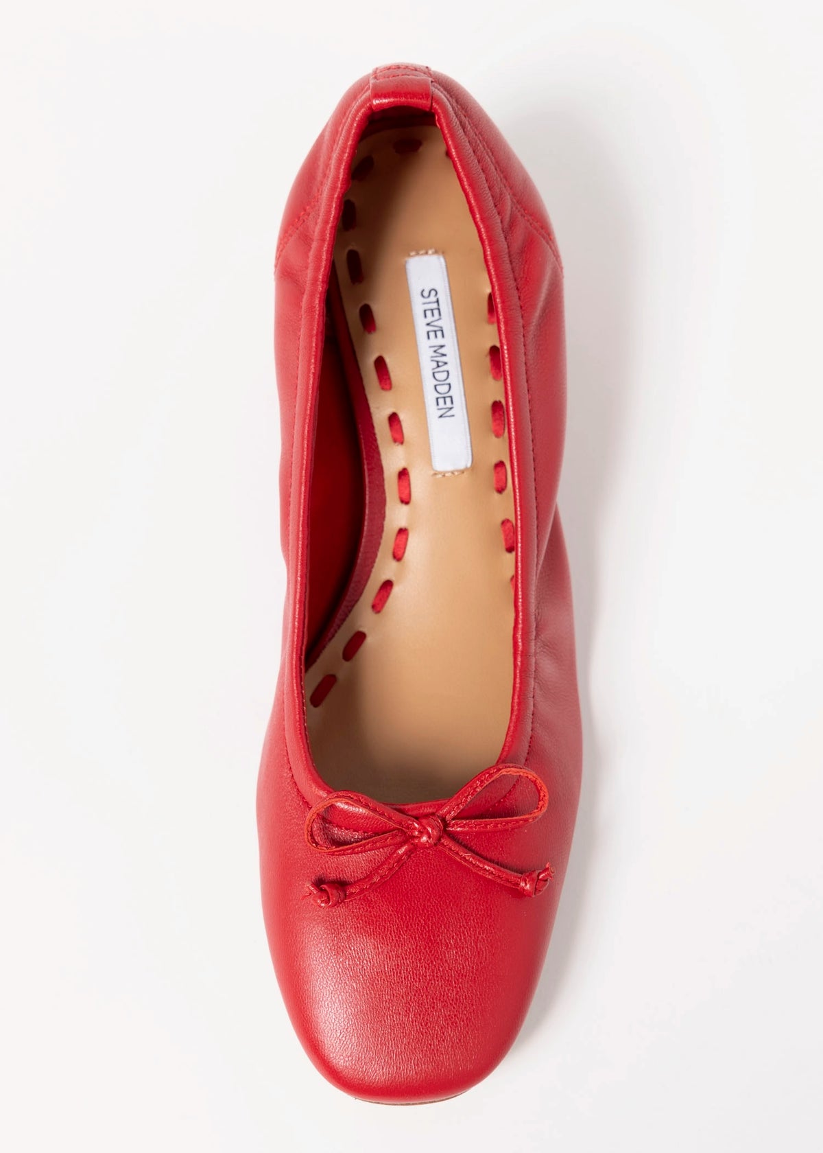 swatch_Red Leather steve madden coretta ballet pump