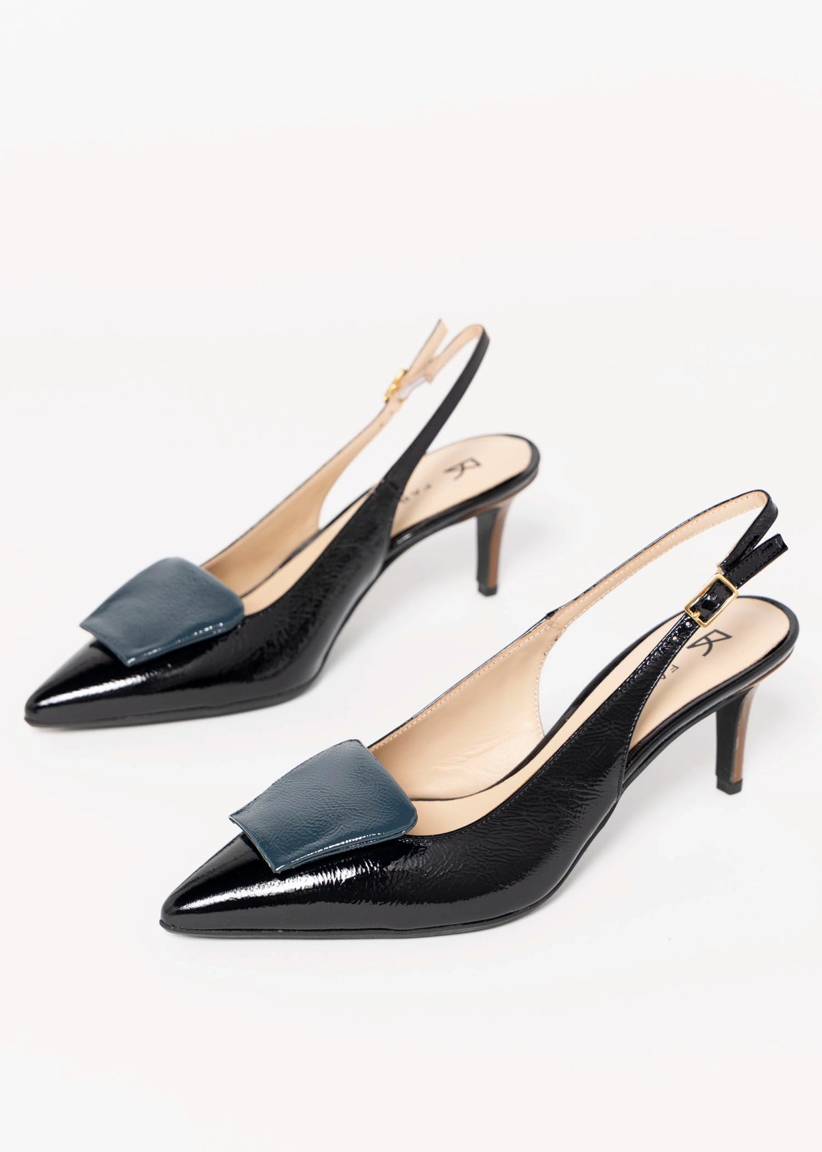 swatch_Black Multi Leather fabio rusconi italian leather slingback pump