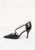 swatch_Black Leather fabio rusconi italian leather criss cross pump