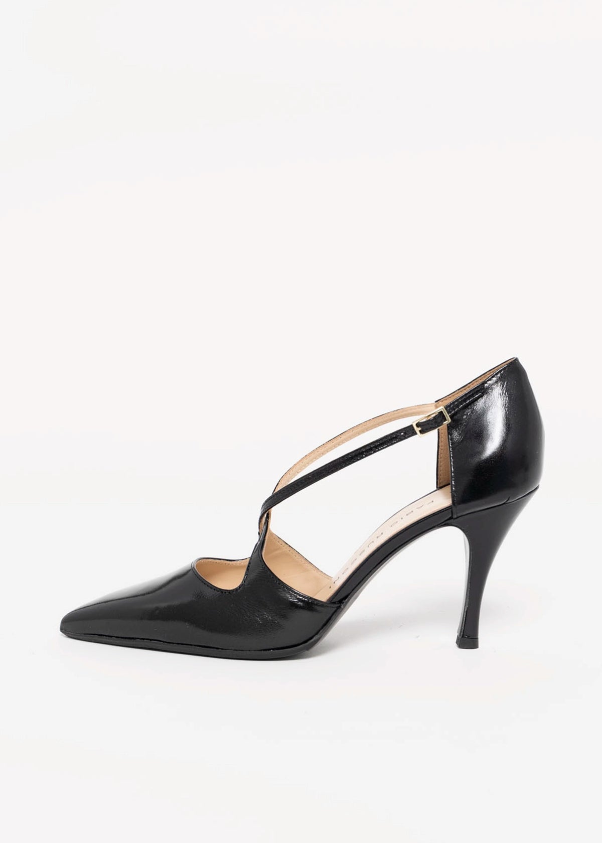 swatch_Black Leather fabio rusconi italian leather criss cross pump