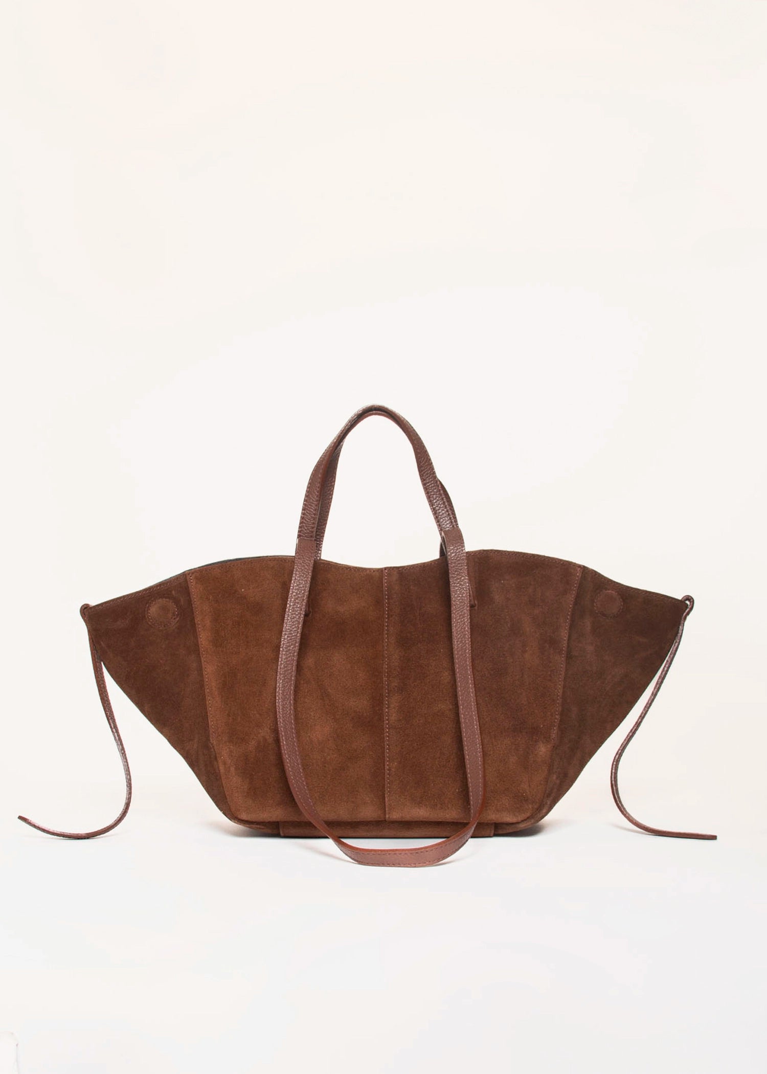 swatch_Dark Brown suede tote bag