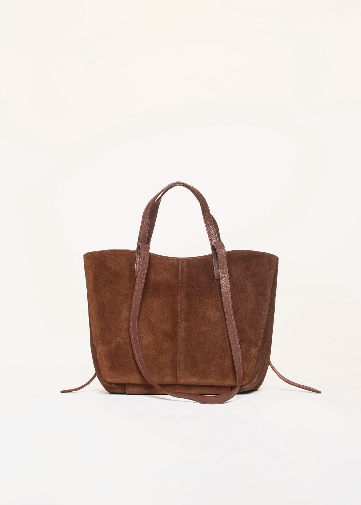swatch_Dark Brown suede tote bag