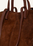 swatch_Dark Brown suede tote bag