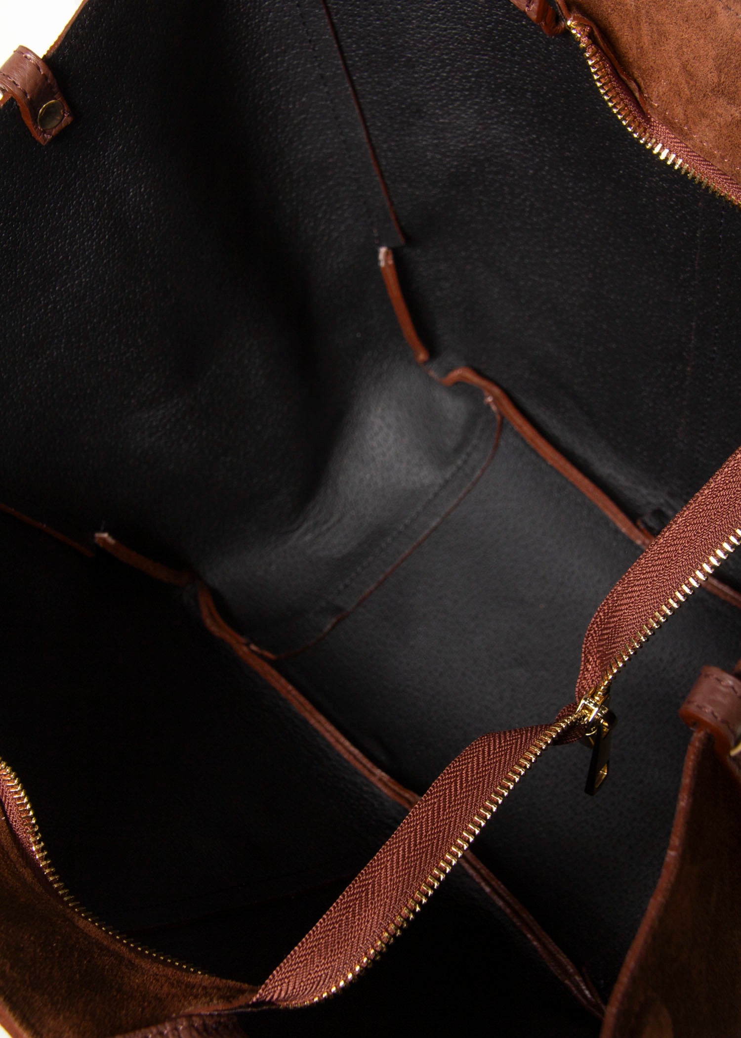 swatch_Dark Brown suede tote bag