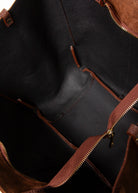 swatch_Dark Brown suede tote bag