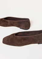 swatch_Espresso Suede bianca leather flat flat shoes
