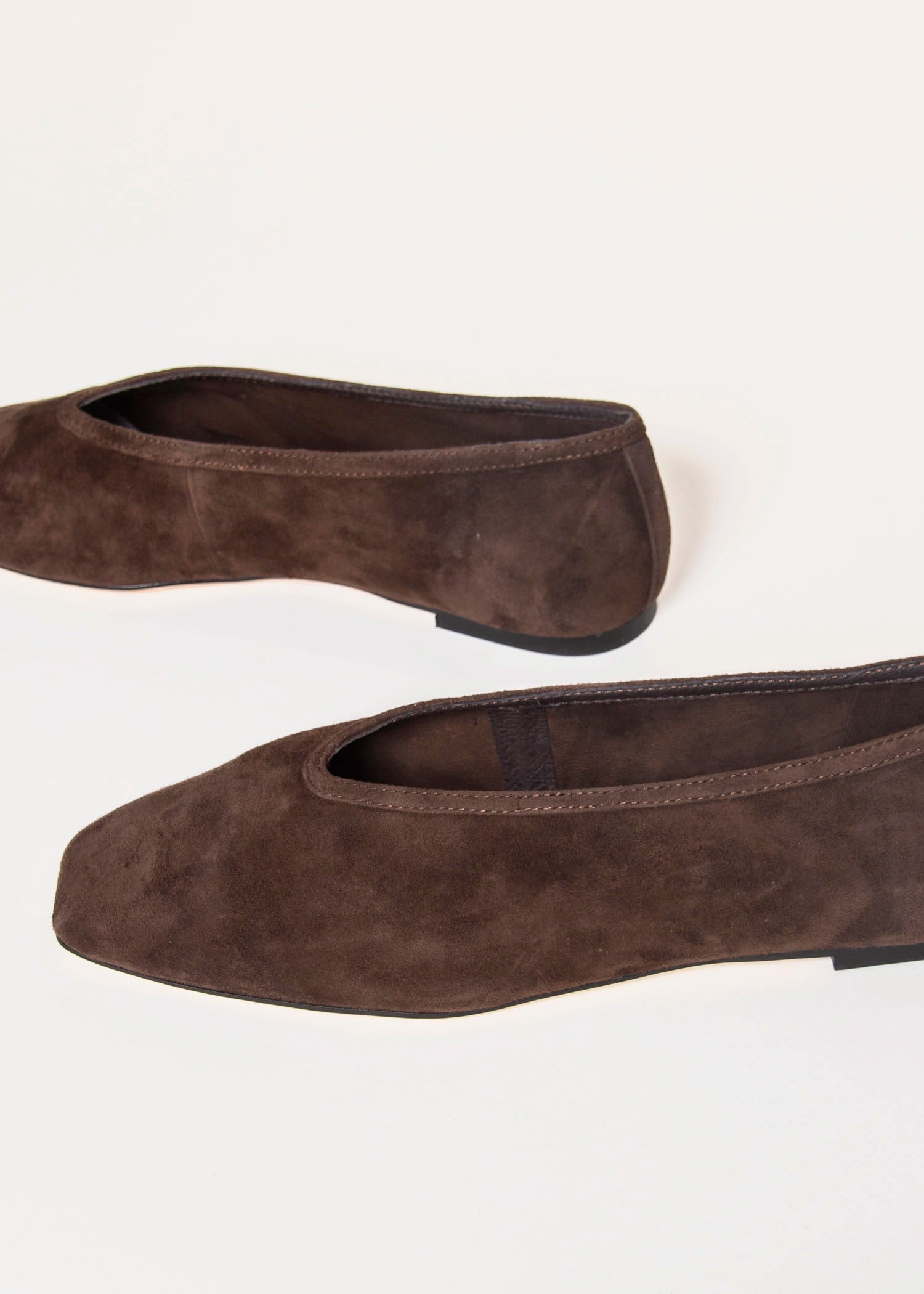 swatch_Espresso Suede bianca leather flat flat shoes