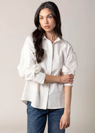 swatch_White cotton poplin button down shirt