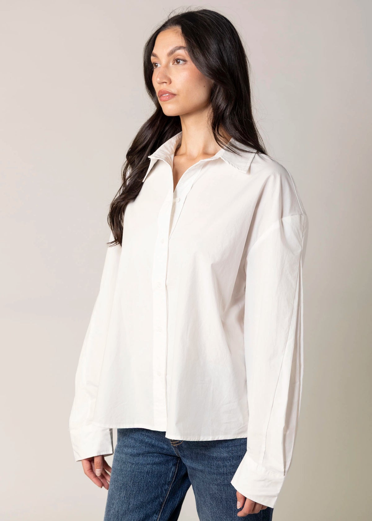 swatch_White cotton poplin button down shirt