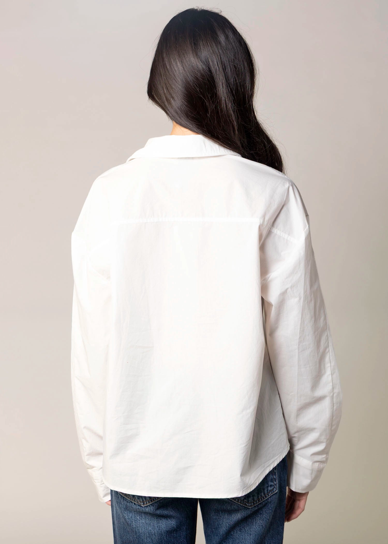 swatch_White cotton poplin button down shirt