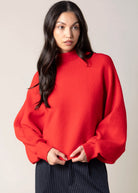 swatch_Red ribbed turtleneck sweater